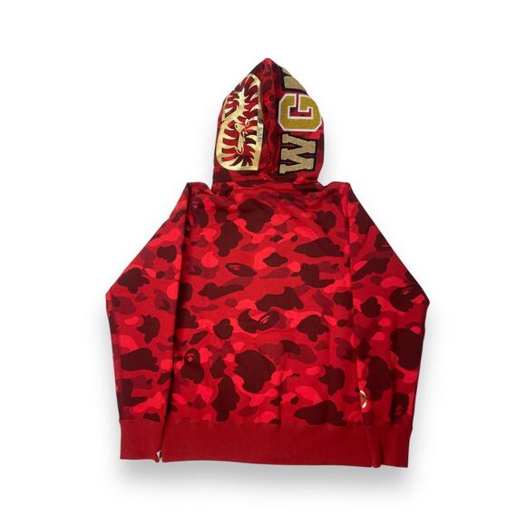 BAPE Color Camo Double Shark Full Zip Red Size S - Picture 2 of 12